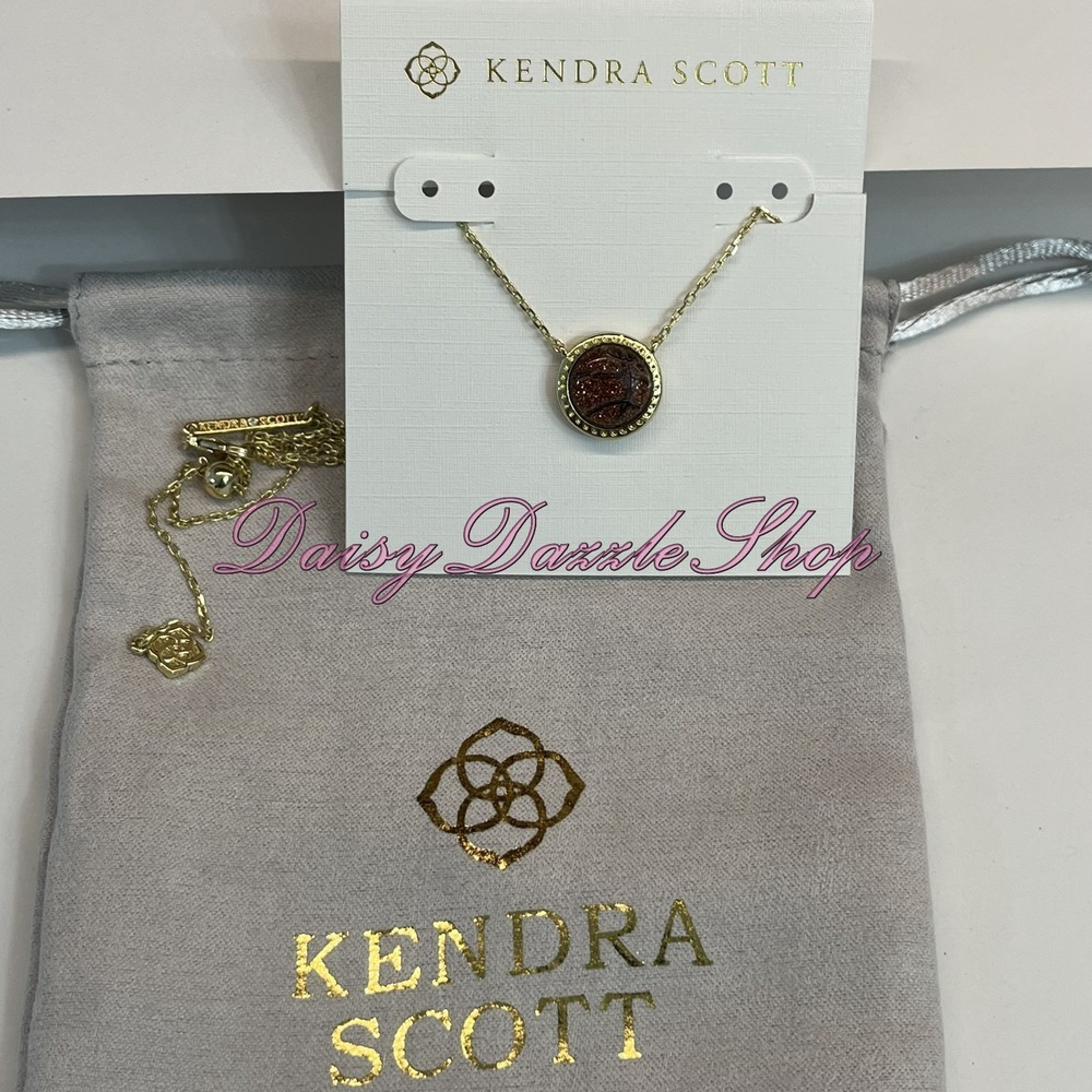 ✨Defective New Kendra Scott Basketball Short Pendant‎ Necklace Gold ✨